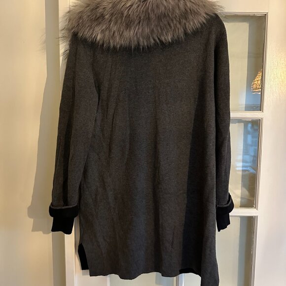 Ost cardigan / jacket with removable faux fur collar - Picture 6 of 10